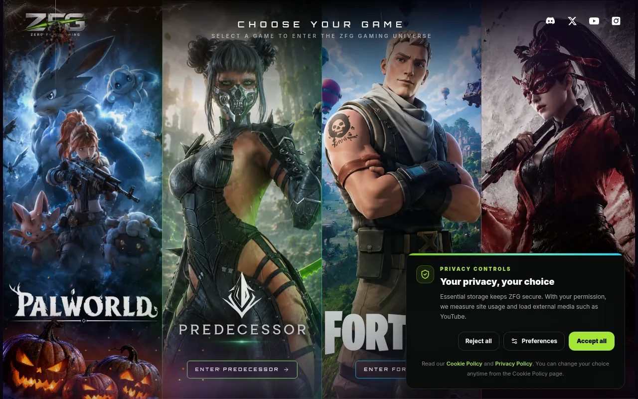Screenshot of zfg-gaming.com