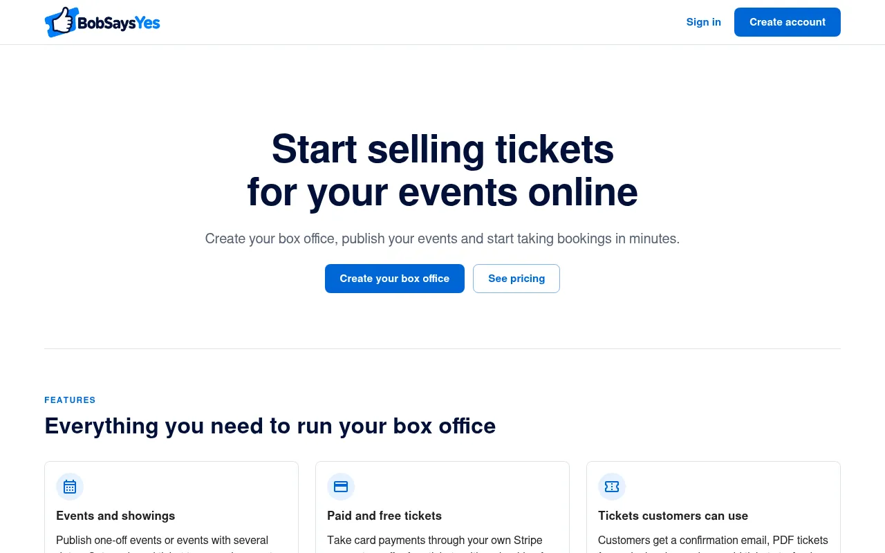 Screenshot of bobsaysyes.uk