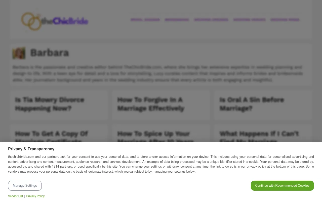 Screenshot of thechichbride.com