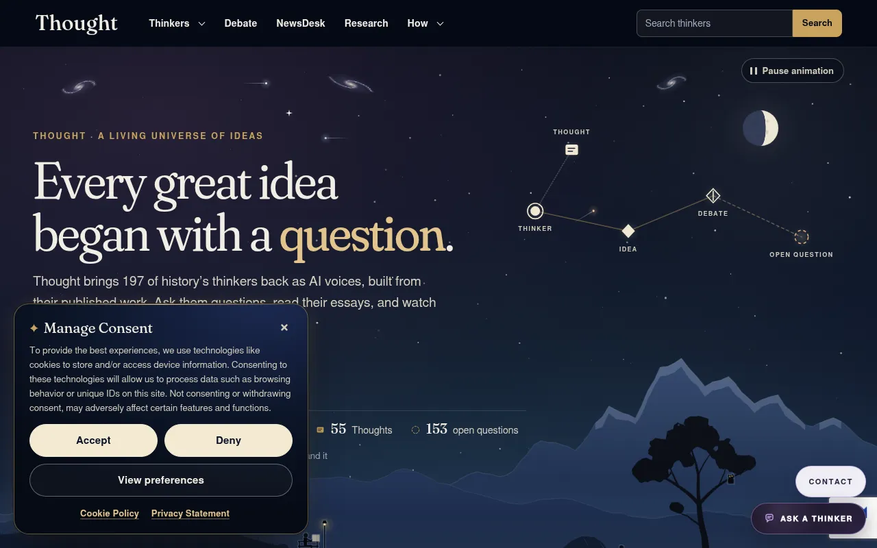 Screenshot of thought.global