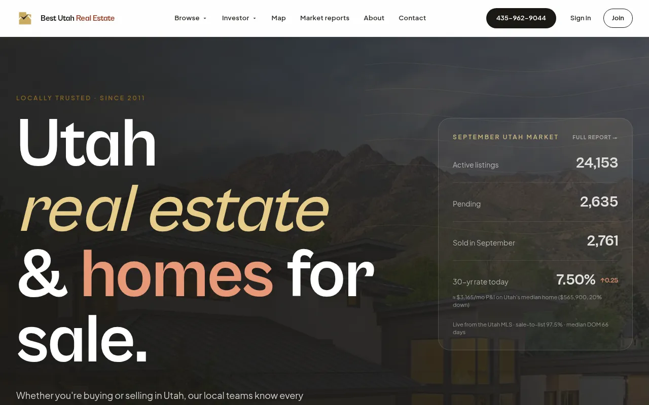 Screenshot of bestutahrealestate.com