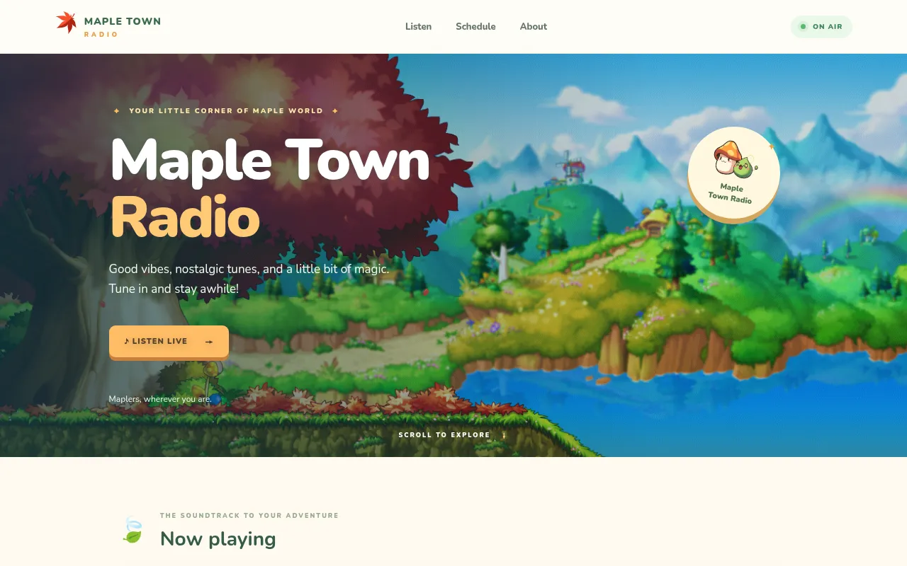 Screenshot of mapletownradio.com