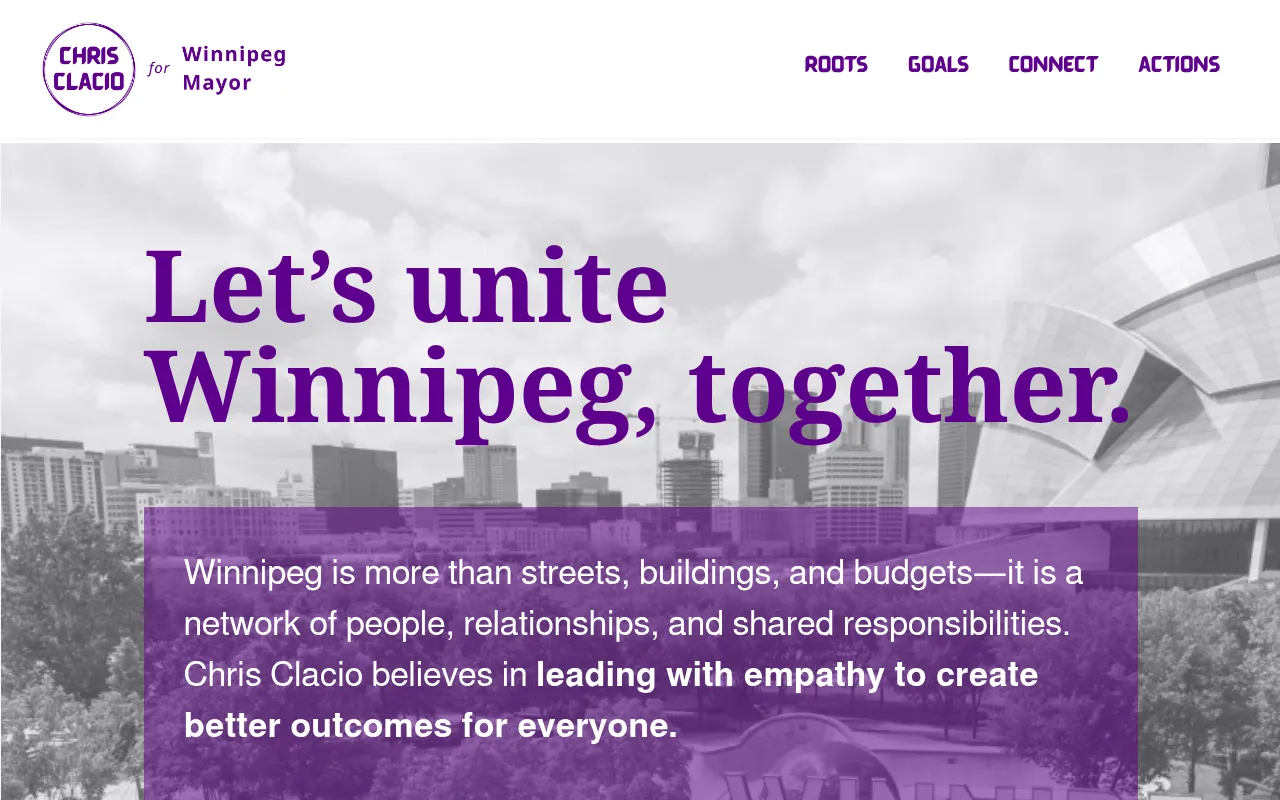 Screenshot of chrisclacio4mayor.ca