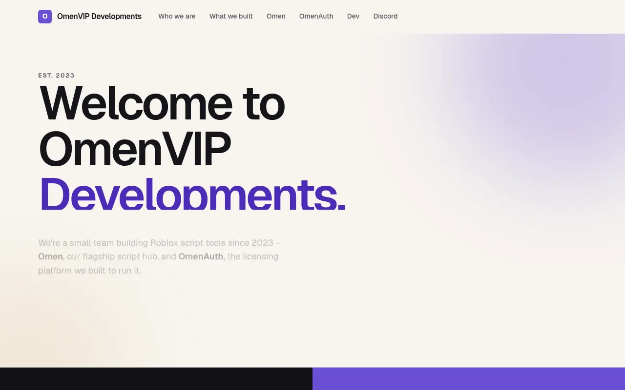 Screenshot of omenvip.dev