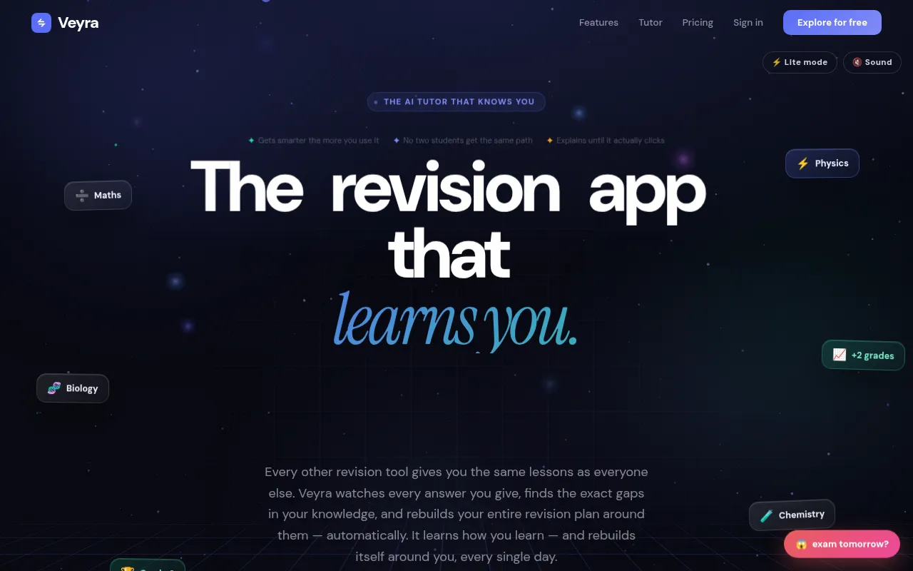 Screenshot of veyratutor.com