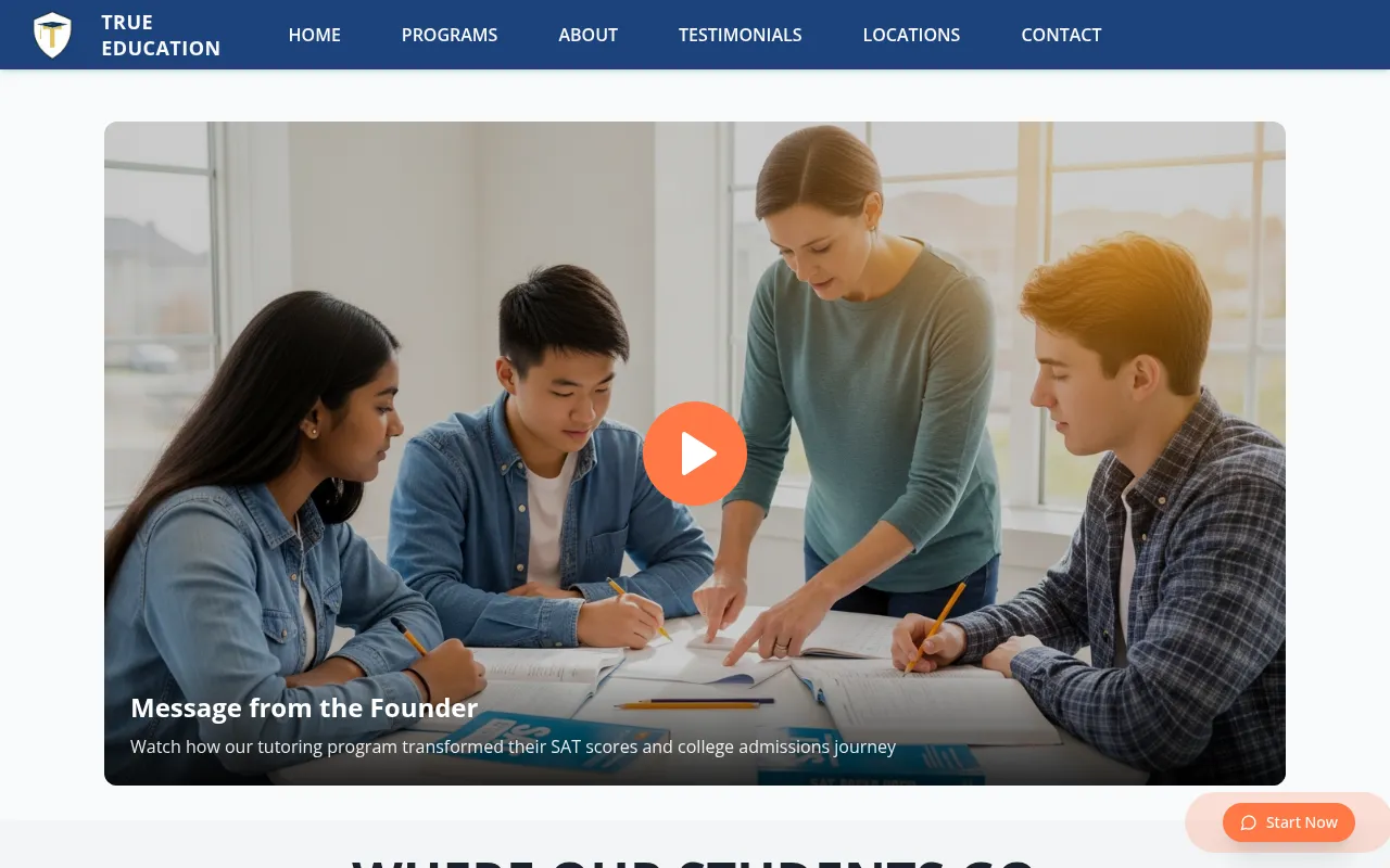 Screenshot of trueeducation.com