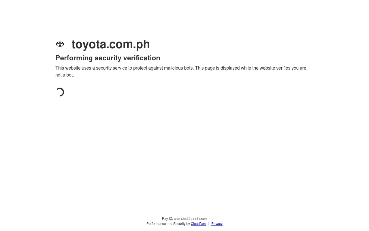 Screenshot of toyota.com.ph