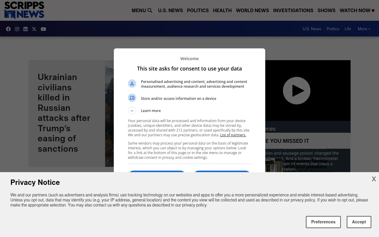Screenshot of scrippsnews.com