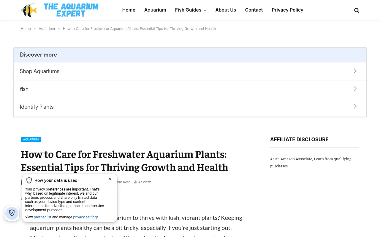 Screenshot of theaquariumexpert.com