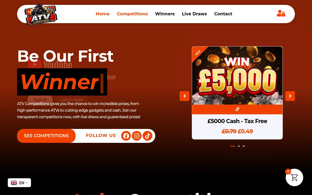Screenshot of atvcompetitions.com