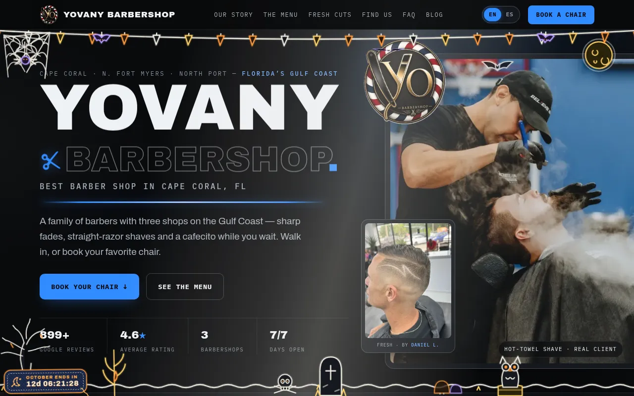 Screenshot of yovanybarbershop.com