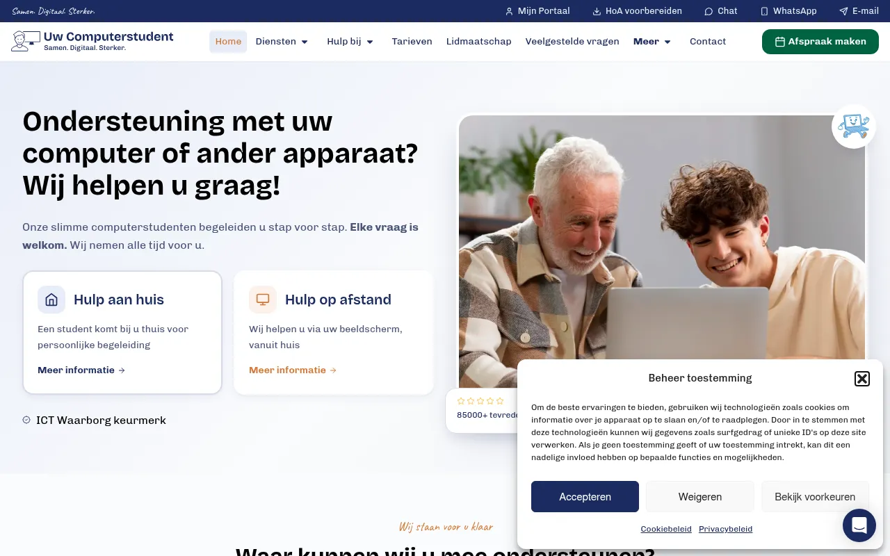 Screenshot of uwcomputerstudent.nl