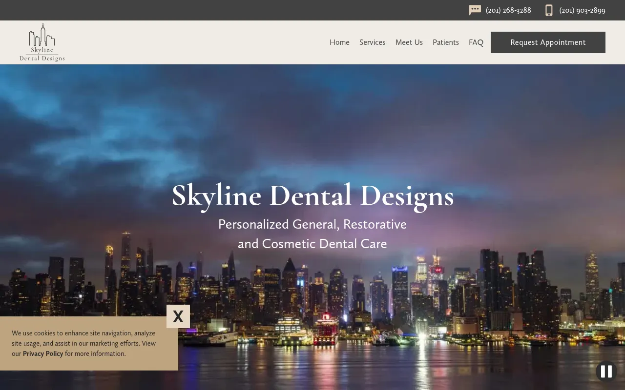 Screenshot of skylinedentaldesigns.com