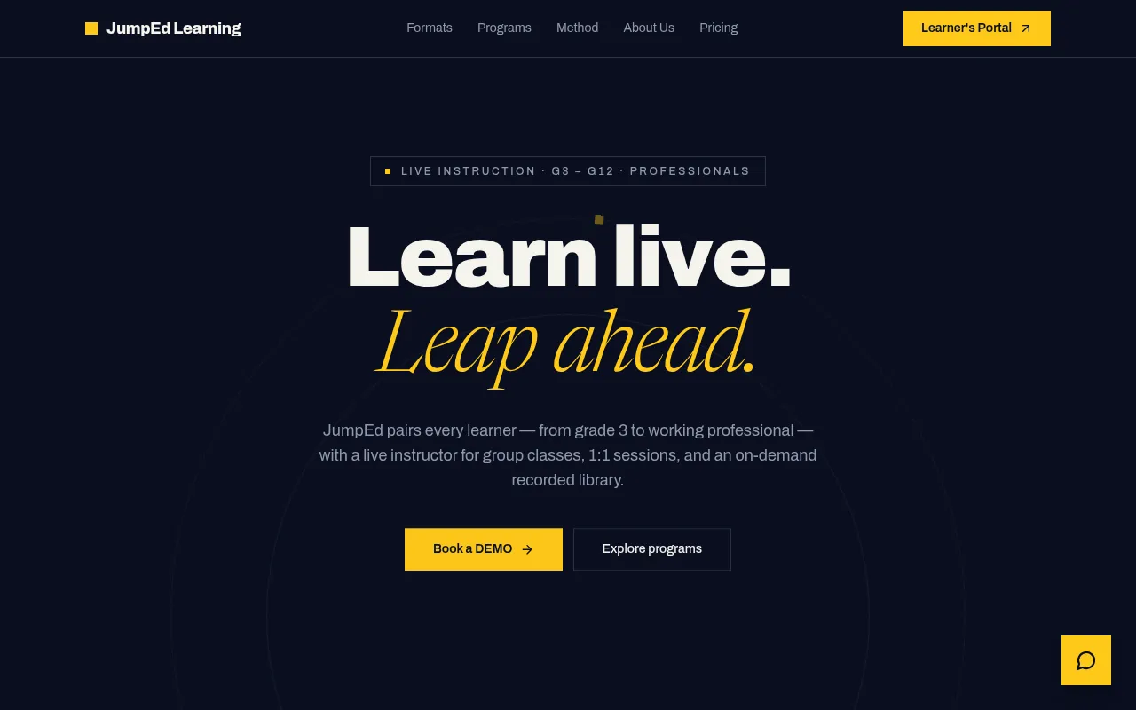 Screenshot of jumpedlearning.com