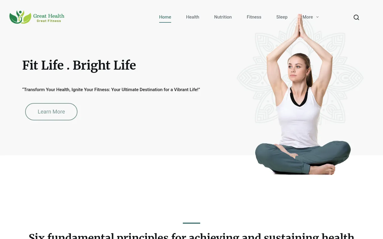Screenshot of greathealthgreatfitness.com