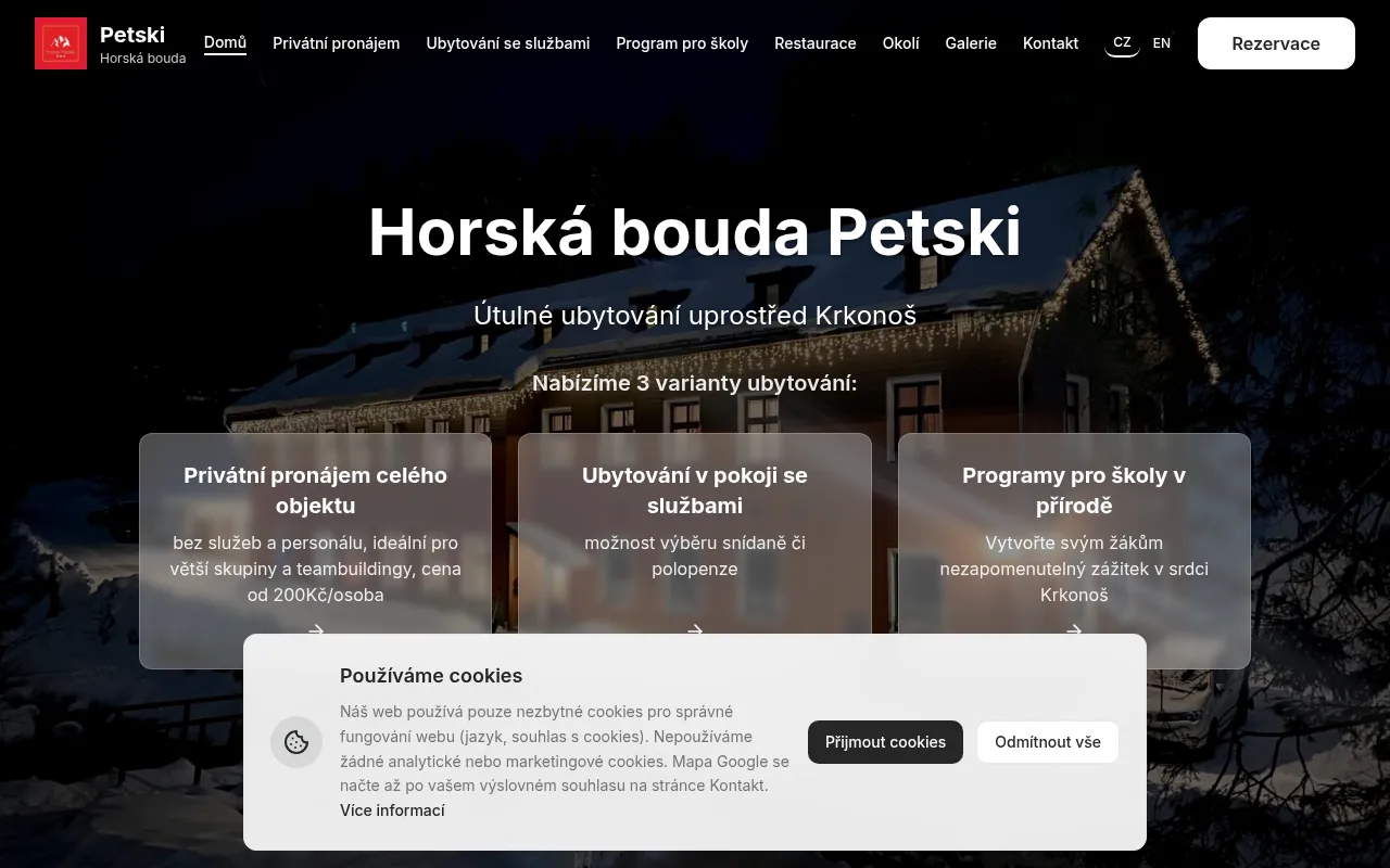 Screenshot of petski.cz