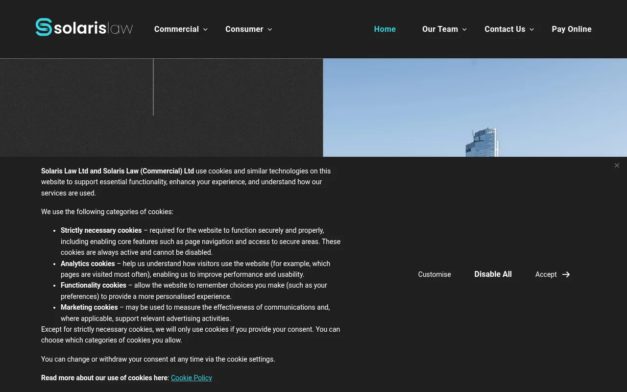 Screenshot of solarislaw.co.uk