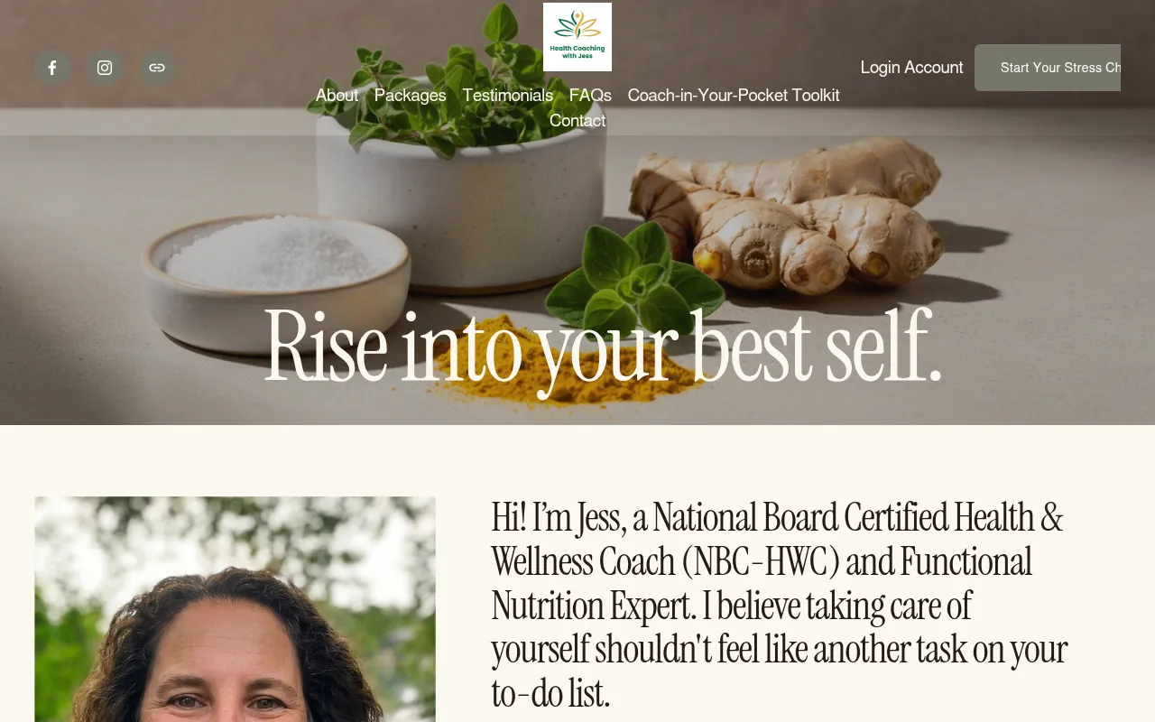 Screenshot of healthcoachingwithjess.com