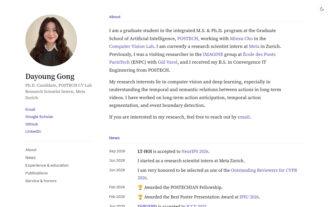 Screenshot of gongda0e.github.io