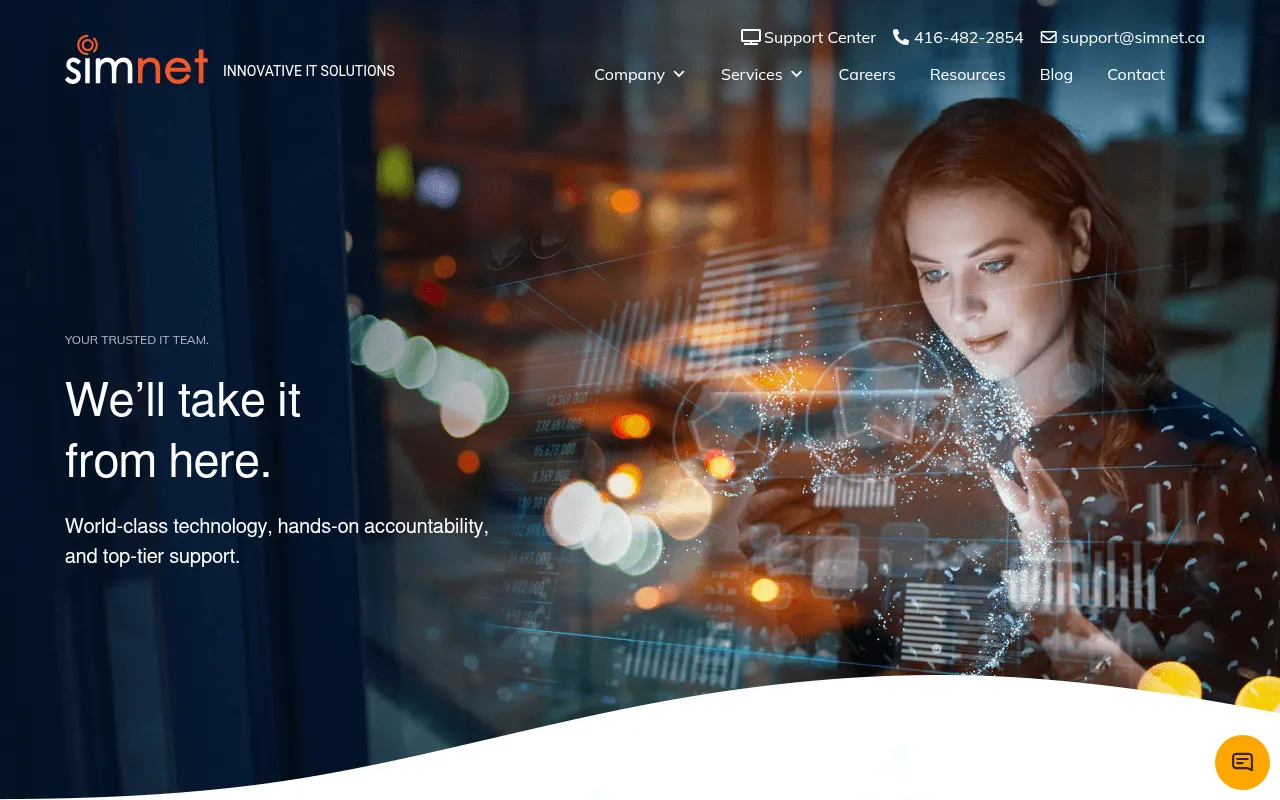 Screenshot of simnet.ca