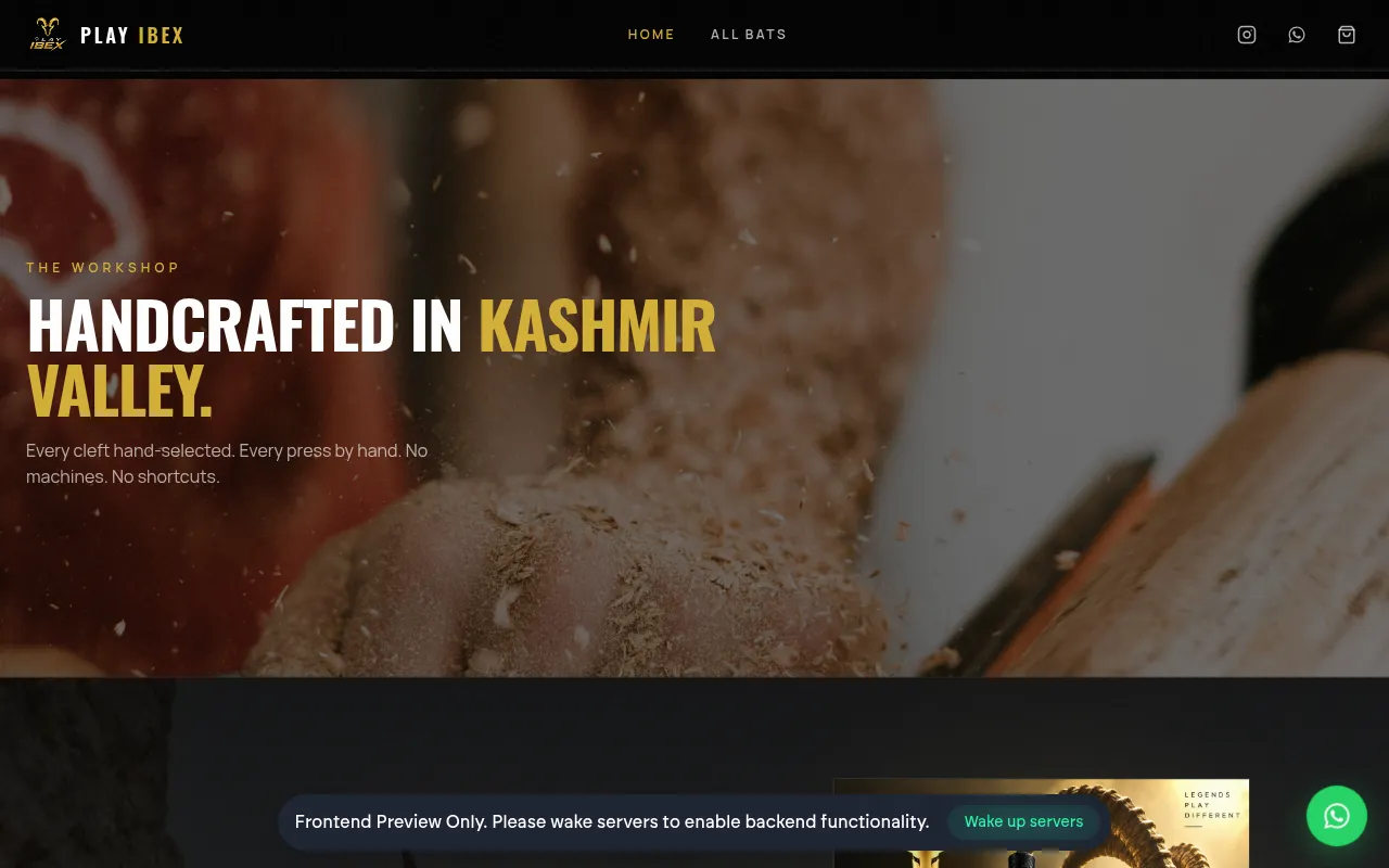Screenshot of bat-series-store.preview.emergentagent.com