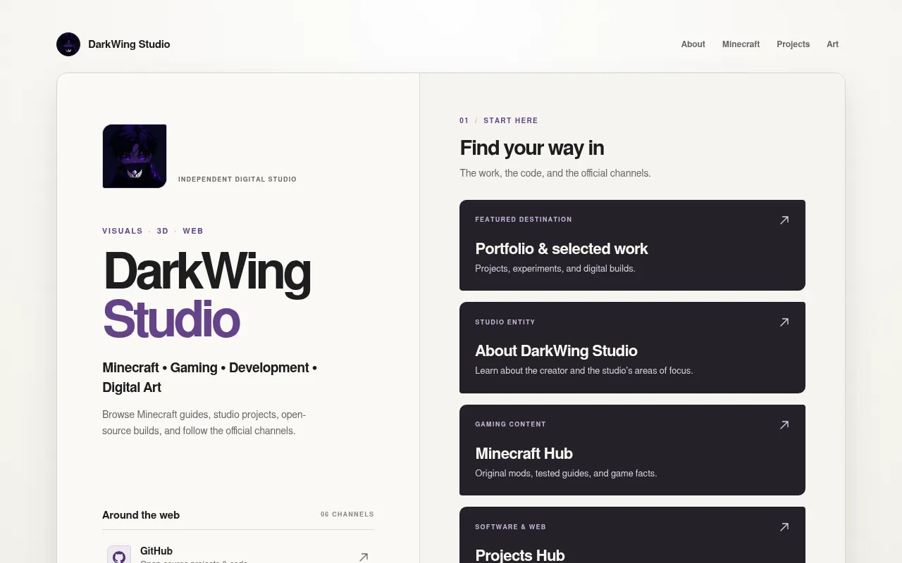 Screenshot of darkwingstudio.netlify.app