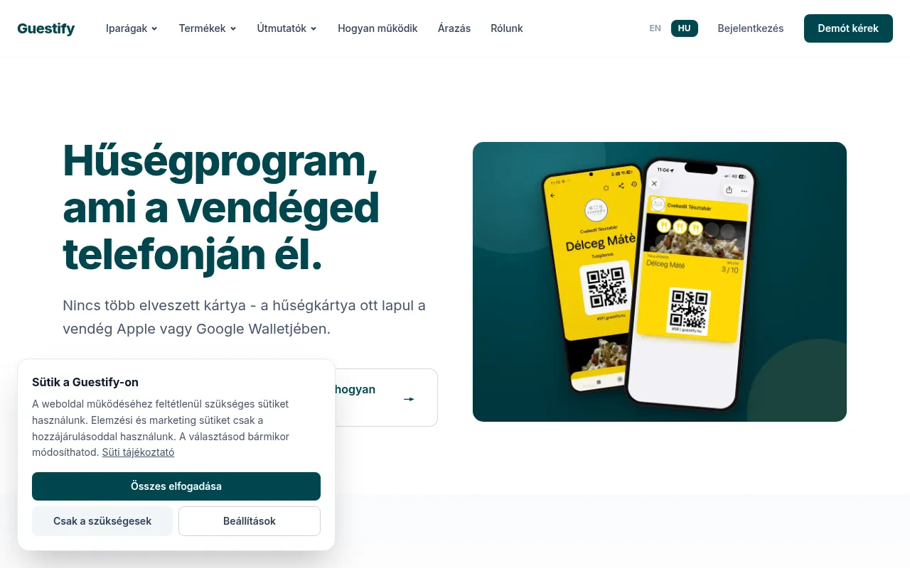 Screenshot of guestify.hu