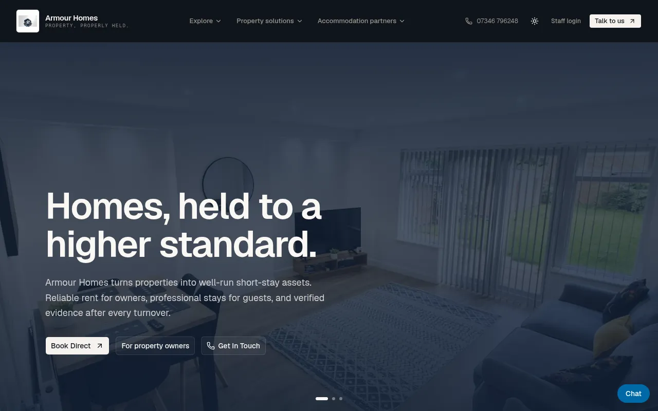 Screenshot of armourhomes.co.uk