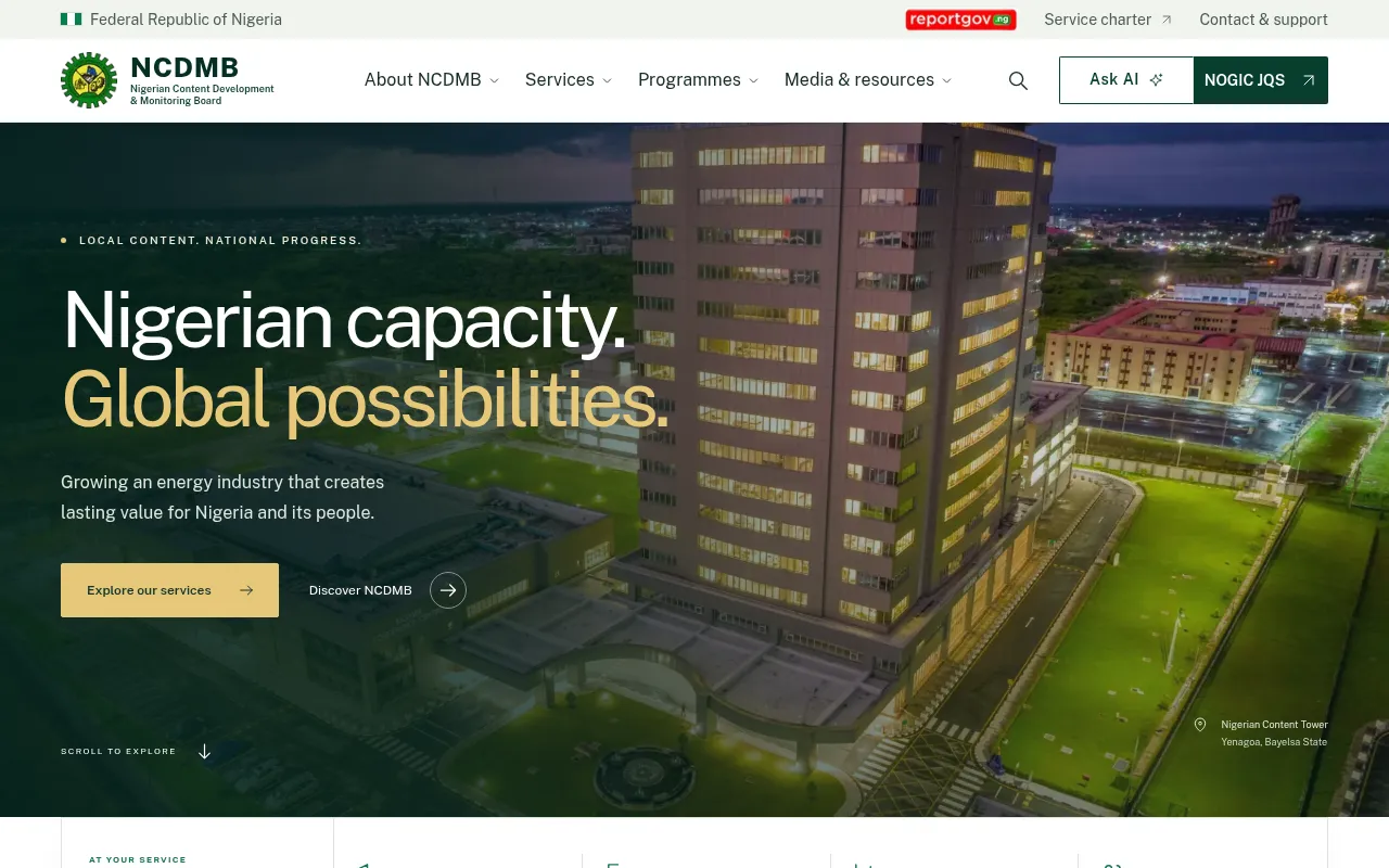 Screenshot of ncdmb.govcms.one
