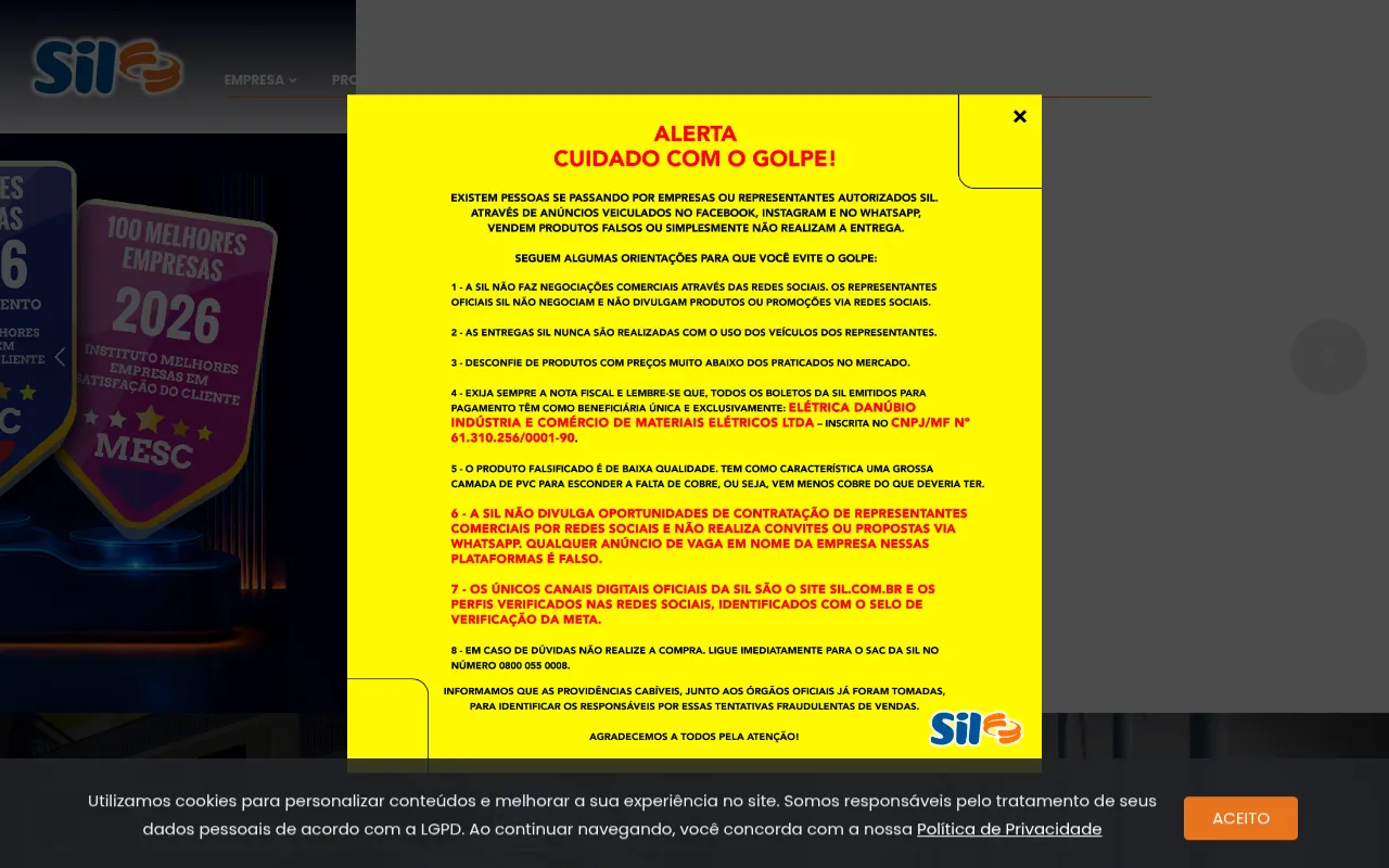 Screenshot of sil.com.br