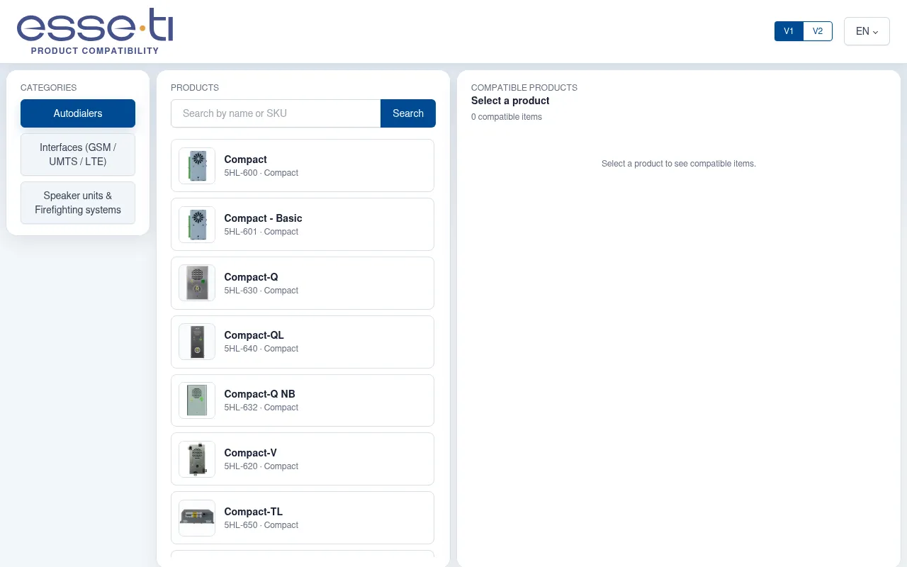 Screenshot of compatibility.esse-ti.it