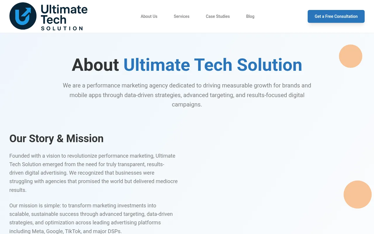 Screenshot of ultimatetechsolution.com