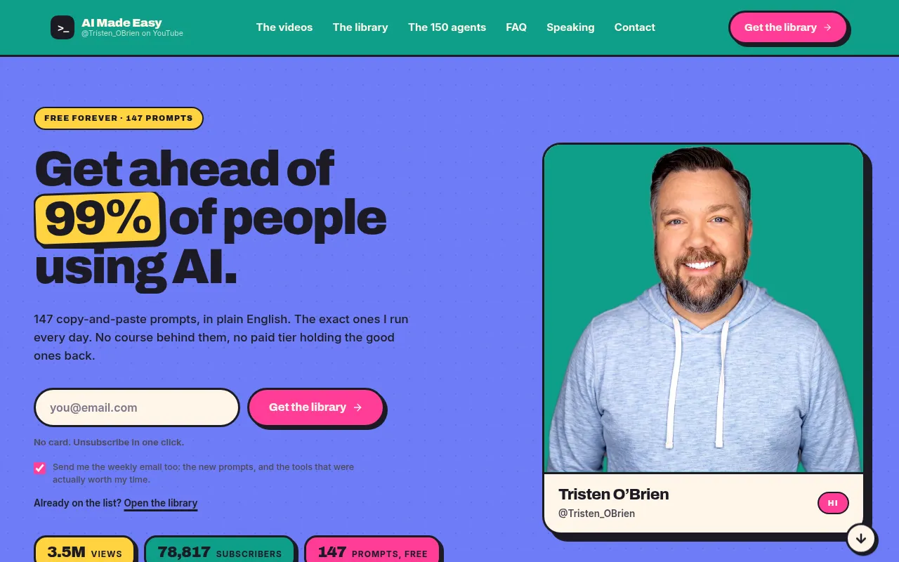 Screenshot of tristenobrien.ai