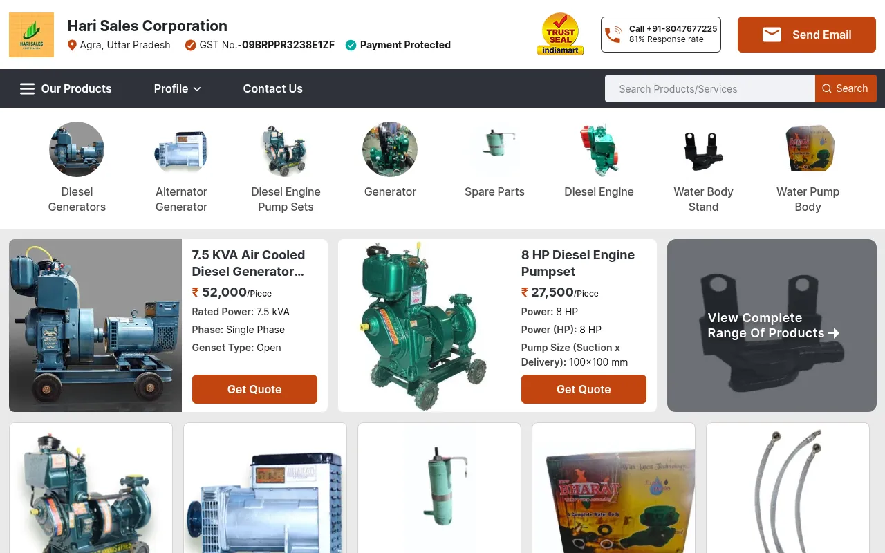 Screenshot of harisalescorporation.in