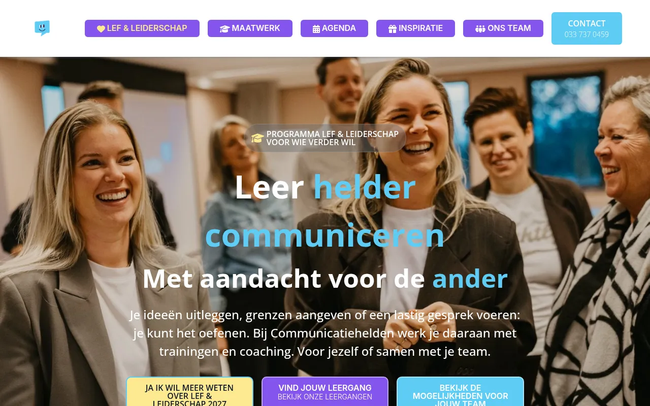 Screenshot of welkom.communicatiehelden.nl