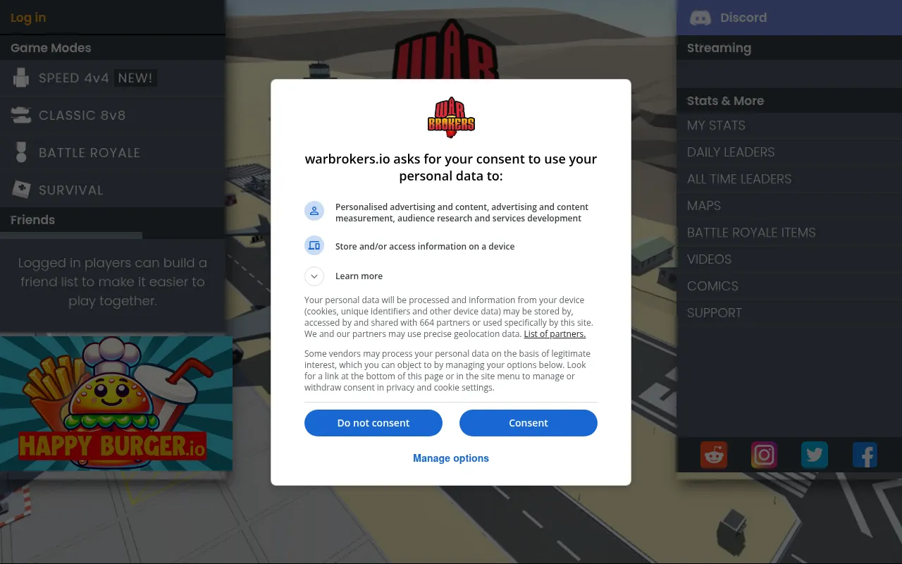 Screenshot of warbrokers.io