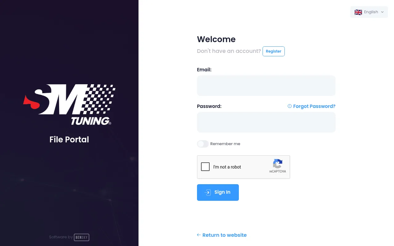 Screenshot of portal.smtuning.co.uk