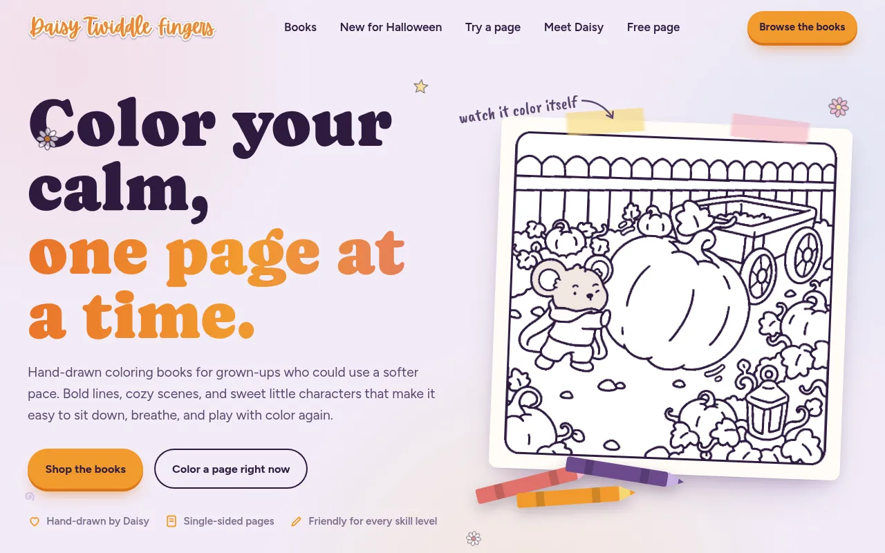Screenshot of daisy-twiddle-fingers.pages.dev
