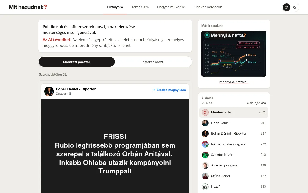 Screenshot of mithazudnak.hu