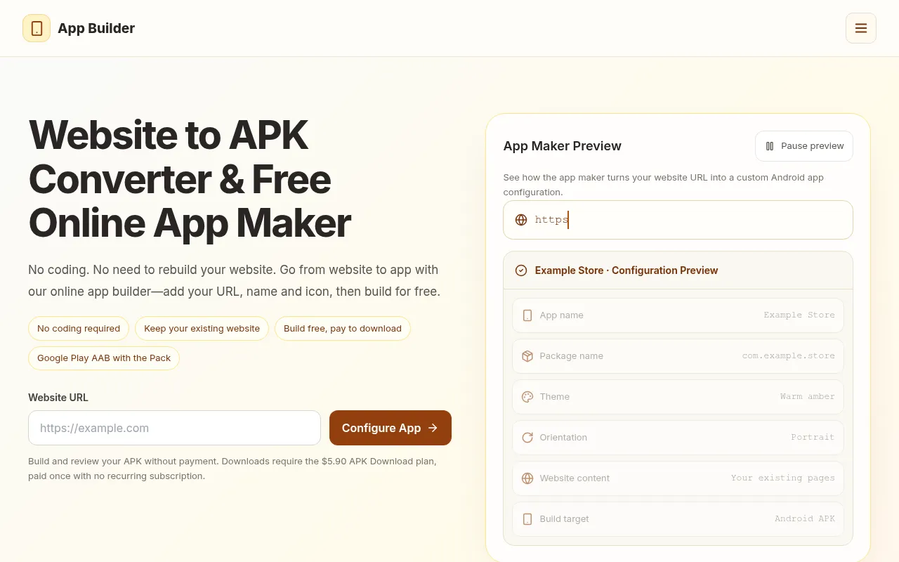 Screenshot of appbuilderai.online