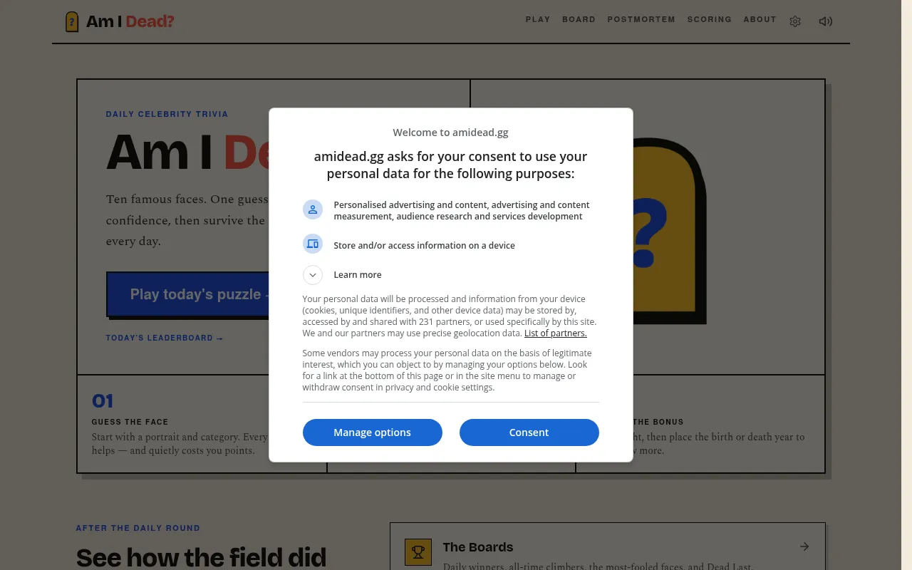 Screenshot of amidead.gg
