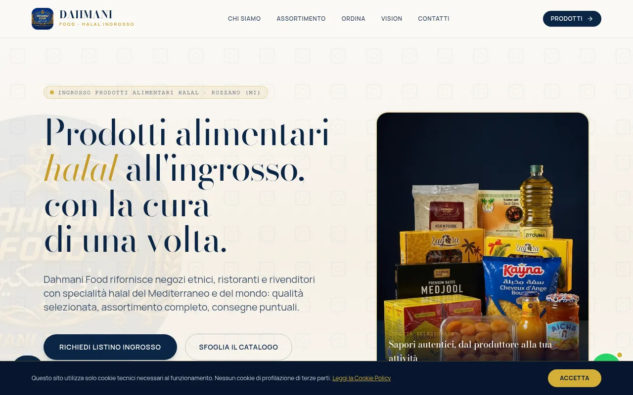 Screenshot of dahmanifood.com