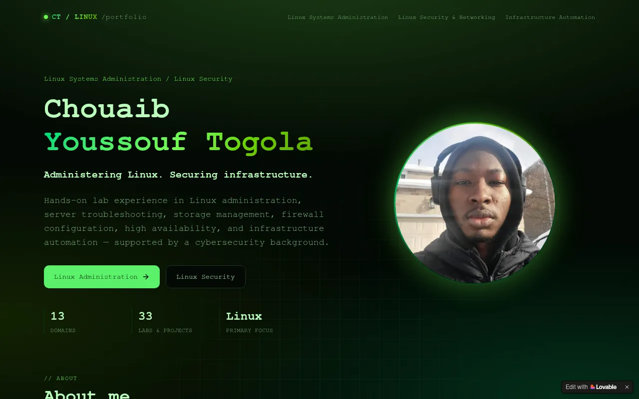 Screenshot of chouaibyoussouf.lovable.app