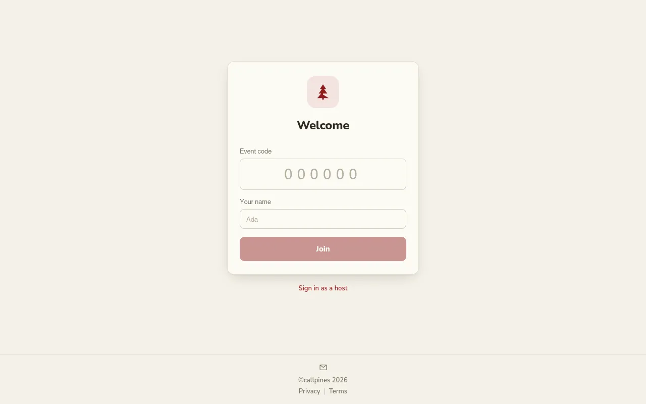 Screenshot of callpines.com
