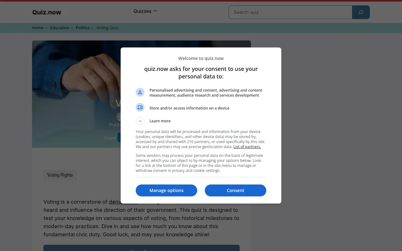 Screenshot of quiz.now
