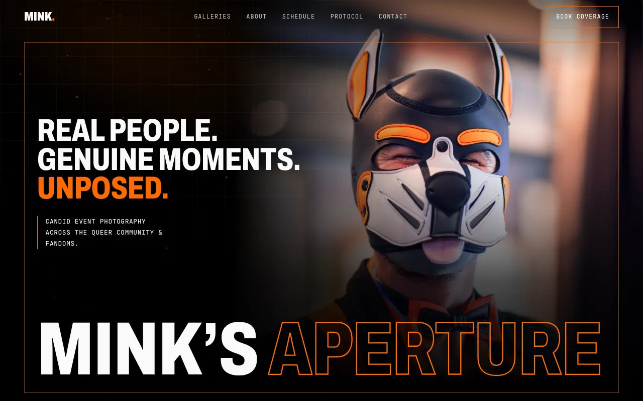 Screenshot of minksaperture.com