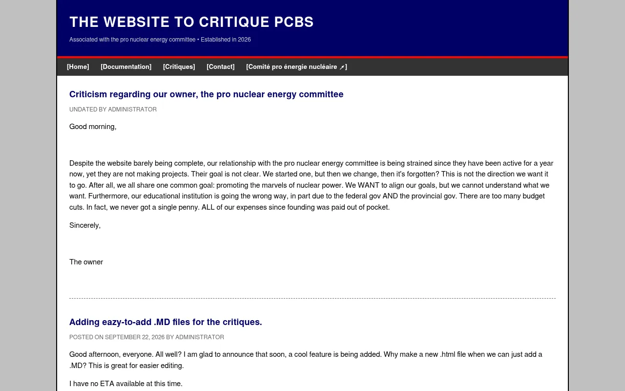 Screenshot of critique.pronucleaire.org