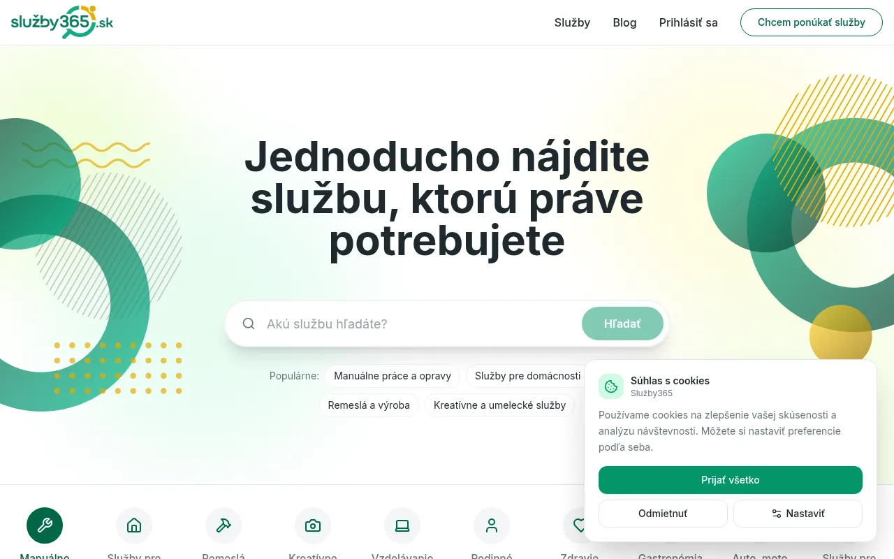 Screenshot of sluzby365.sk