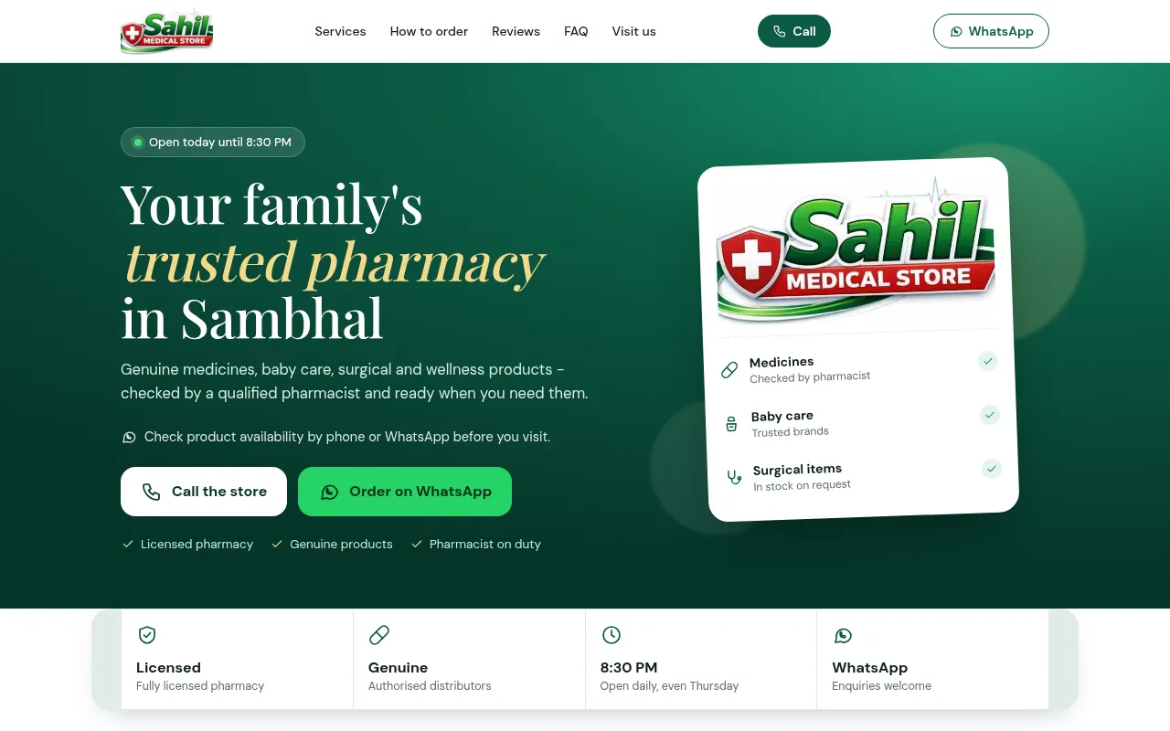 Screenshot of sahilmedicalstore.in