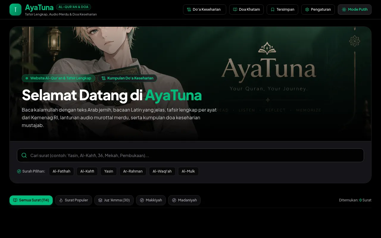 Screenshot of ayatuna.zone.id